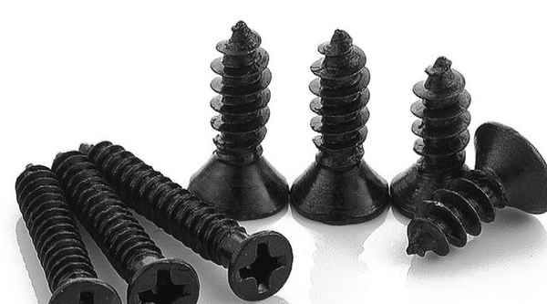 Machining 304 stainless steel plated black countersunk cross flat head self-tapping screws 3/8