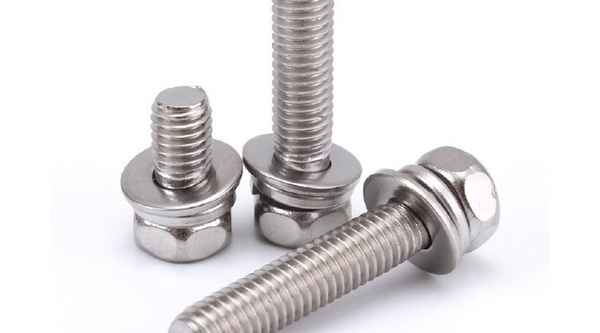 Processing 304 stainless steel cross hexagonal combination screw flat spring washer cross groove pocket screw 3/4