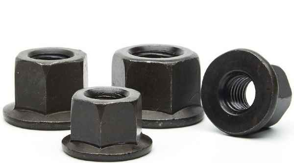 Supply black carbon steel flange nut with pad nut hexagonal flange face nut mold flange pressure plate nut 3/4 5/8