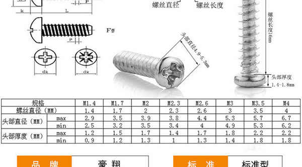 Customized nickel-plated cross round head flat tail self-tapping screw pan head screw small screw