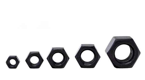 Production of grade 8 fine tooth blackened hexagonal nut young tooth fine tooth hexagonal nut GB6171