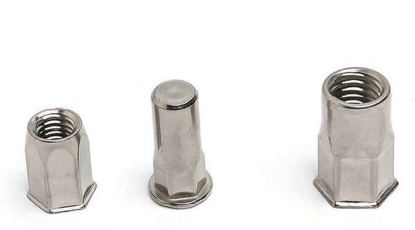 Supply 304 stainless steel small head flat head inner and outer half hexagonal rivet nuts through hole nuts