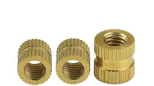 Supply of knurled copper nut embedded parts injection molding copper nut brass insert inner wire pressure riveting mother 1/2-13