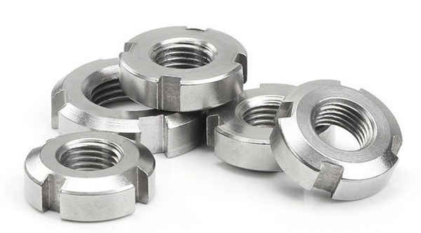 Processing 304 stainless steel round nut GB812 slotted nut stop nut four-slotted nut