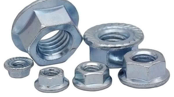 Production of 8.8 grade blue and white zinc hexagon flange nut flower tooth nut nut