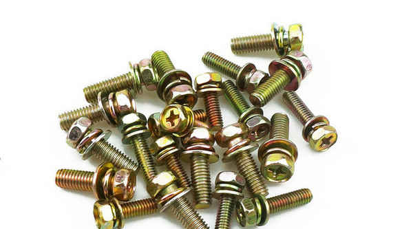 Supply color zinc cross hexagonal three-combination screw three-combination screw flat spring washer screw combination