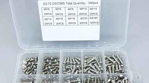 Customized stainless steel 304 cross pan head screw combination set round head screw boxed 3/4