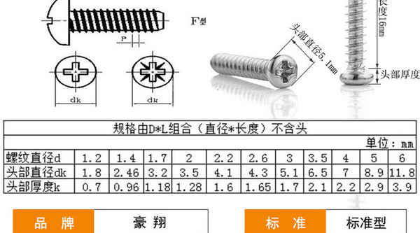 Customized galvanized screw cross recessed pan head self-tapping screw round head self-tapping screw glasses screw 3/4 5/8