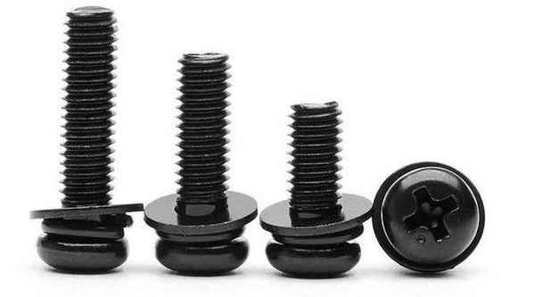 Customized black round head three combination screws Pan head three combination screws 3/8 5/8