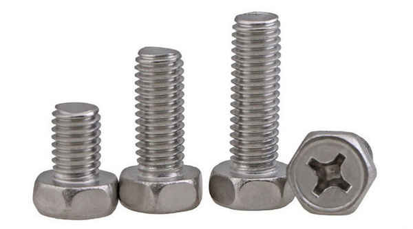 Customized 304 Stainless Steel GB29.2 Cross Recessed Hexagon Machine Screws Bolts