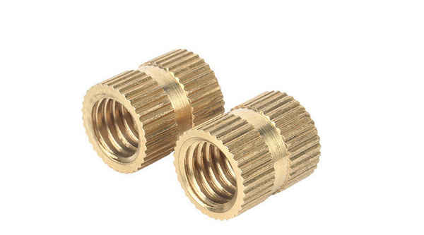 Customized injection molding copper nut copper inlay copper flower mother copper embedded parts knurled nut 5/8