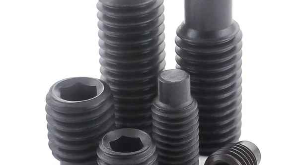 Supply 12.9 grade black convex end set screw jacking machine rice headless screw 3/4 1/4-20