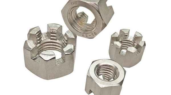 Wholesale 304 Stainless Steel Slotted Nut Hexagonal Slotted Nut GB6181 3/8