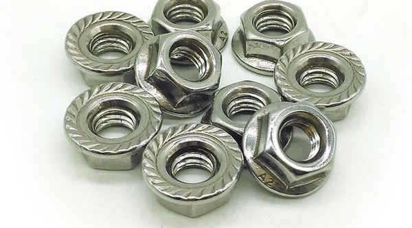 Production of 304 stainless steel hexagonal flange nuts with pads non-slip flange surface nuts 1/2-13 1/4-20