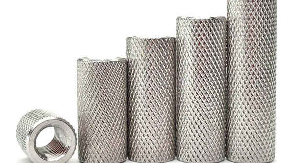 Wholesale 304 stainless steel elongated cylindrical knurled nut hand-tightened mesh nut 3/4 5/8