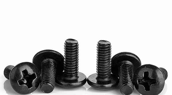 Processing 304 stainless steel black plated large flat head screw cross umbrella head mushroom head machine wire screw 3/8