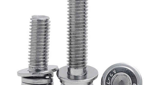 Wholesale 304 stainless steel three-combination hexagon socket head cap screw with flat spring washer screw 5/8 1/2-13