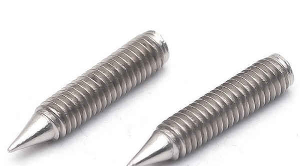 Custom carbon steel nickel-plated cross set screw machine rice headless screw top wire pointed tail set screw 3/8