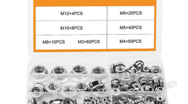 Supply flange nut 304 stainless steel flange nut set non-slip flower tooth nut boxed 5/8