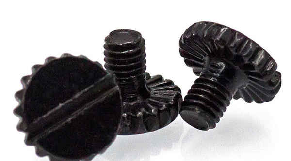 Customized black slotted screw slotted knurled flat head screw with anti-slip machine tooth screw black 1/2-13