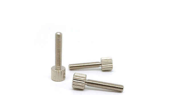 Customized nickel-plated knurled hand screw head straight flower hand screw 1/2-13 1/4-20