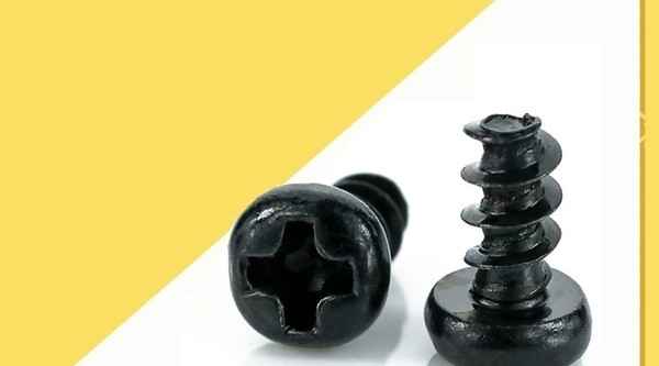 PT tooth black zinc cross pan head self-tapping screw plastic cross round head self-tapping screw