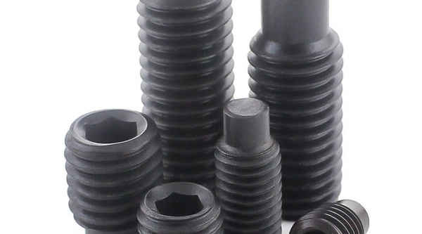 Customized 12.9 grade black convex end Kimi headless hexagon socket screw top wire set screw 5/8