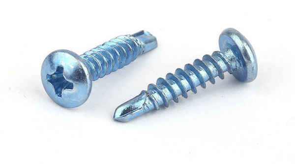 Processing blue and white zinc pan head self-tapping self-drilling screw round head cross drill tail screw dovetail screw 5/8