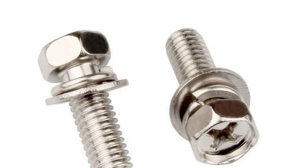 Customized nickel-plated cross groove external hexagon three combination screws with gasket combination bolts with meson screws