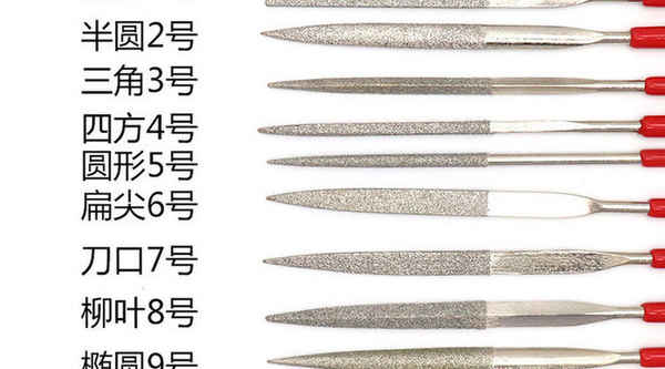 Customized diamond file assorted file flat semi-circle polished Bodhi alloy file 1/2-13