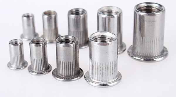 Customized 304 stainless steel rivet nut flat head knurled rivet nut size countersunk head rivet mother 3/4